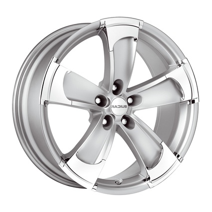 Колесный диск Radius R14 8.5x19 5x120 ET52 D72.5 satin silver chrome inserts