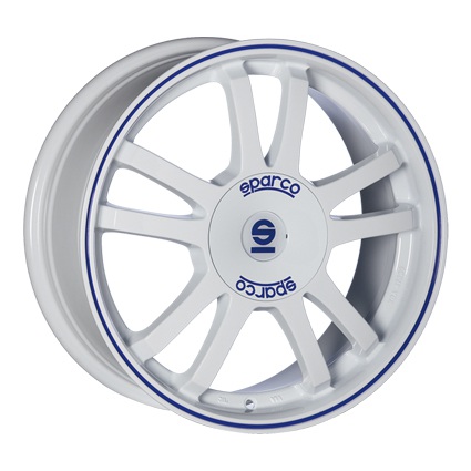 Колесный диск Sparco Rally 7.5x17 5x100 ET35 DPSY white blue lip