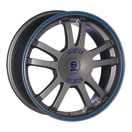 Колесный диск Sparco Rally 7.5x17 5x114.3 ET45 DPLY matt silver tech blue lip