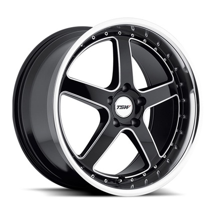 Колесный диск TSW Carthage 8x18 5x114.3 ET40 D76 gloss black mirror lip milled spokes